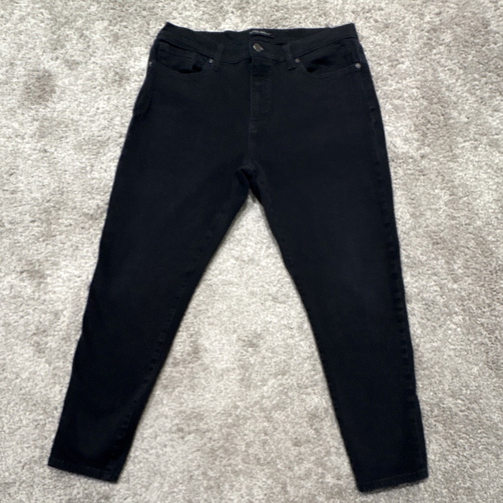 Banana Republic Women's Black Dark Wash Denim Skinny Jeans Mid Rise Stretch 32